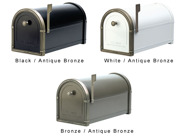 Non Locking <BR> Post Mount<BR>Coronado Mailboxes<BR>Antique Bronze